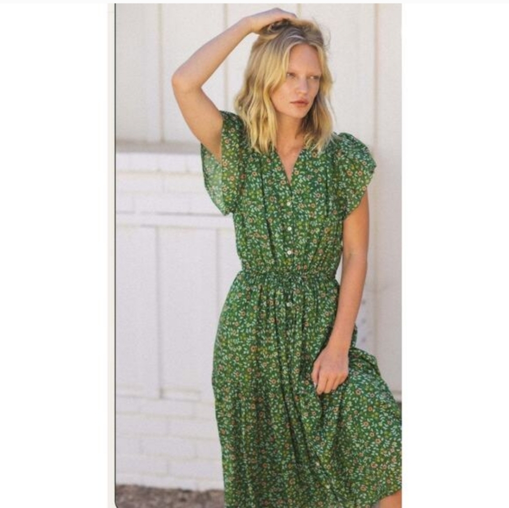Trovata kristie Green Floral dress Size L